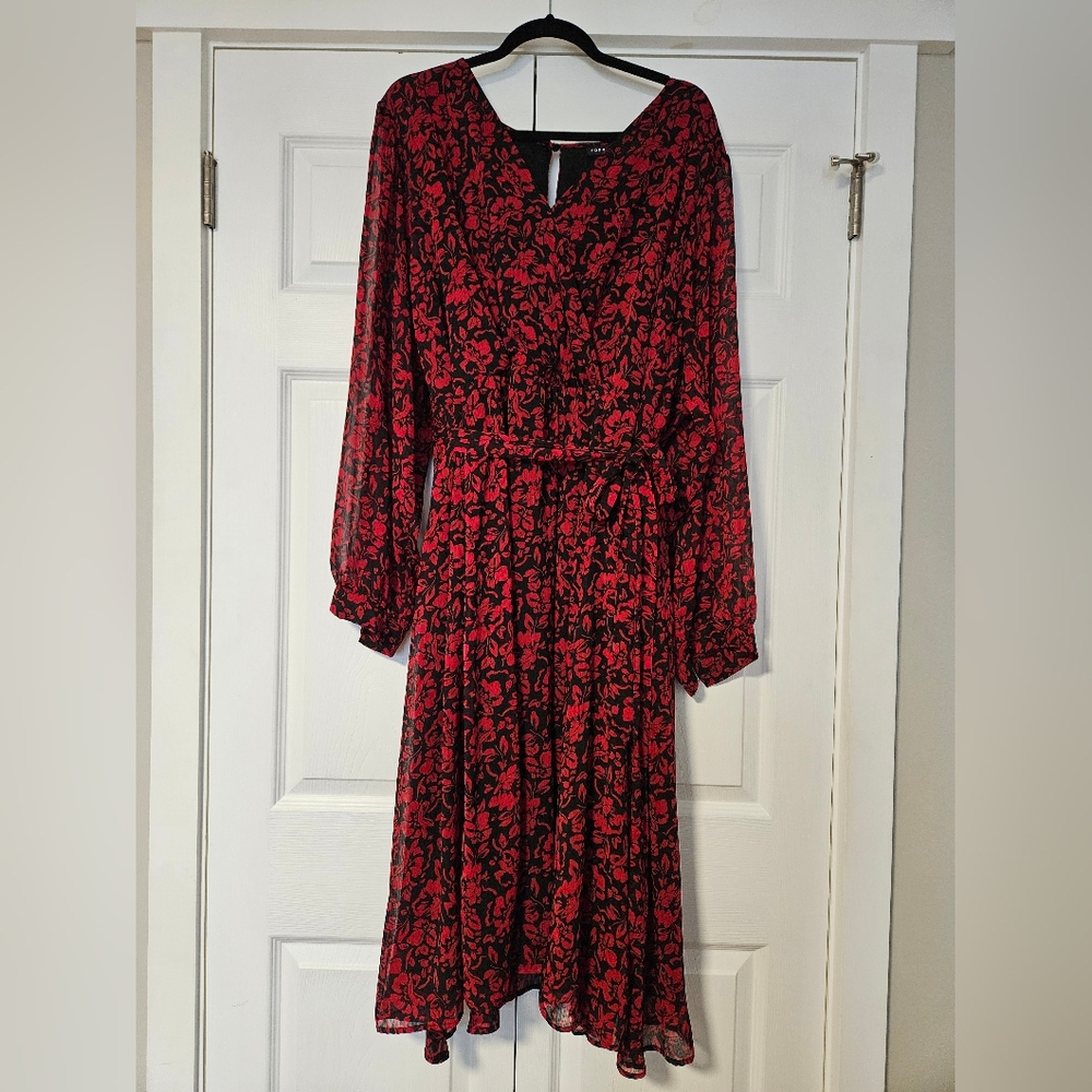 Torrid Midi Crinkle Chiffon Dress
